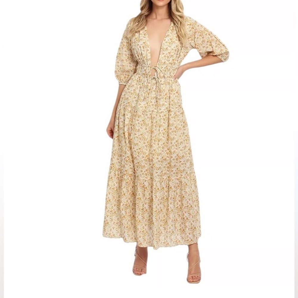 Nwt - Significant Other - Adele Rosalie Print Yellow Floral Maxi Dress Size 2